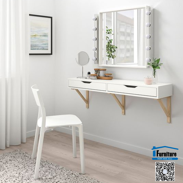 KỆ CÓ NGĂN KÉO EKBY ALEX IKEA - TRẮNG 119X29 cm
