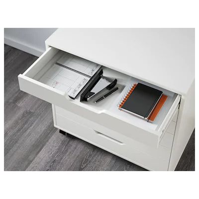 TỦ NGĂN KÉO CÓ BÁNH XE ALEX IKEA - TRẮNG 67x66 cm