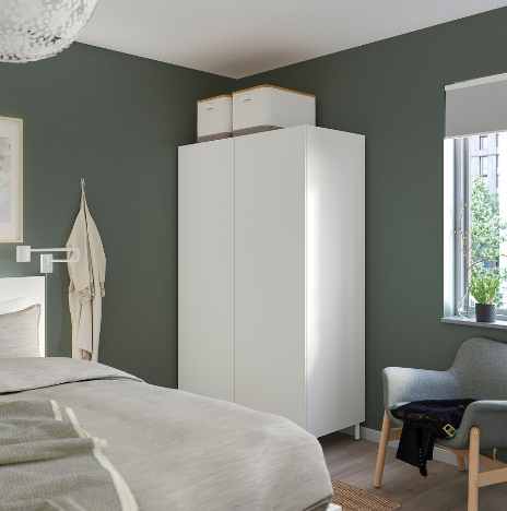 TỦ QUẦN ÁO 2 CÁNH PLATSA IKEA - TRẮNG 120x57x191cm