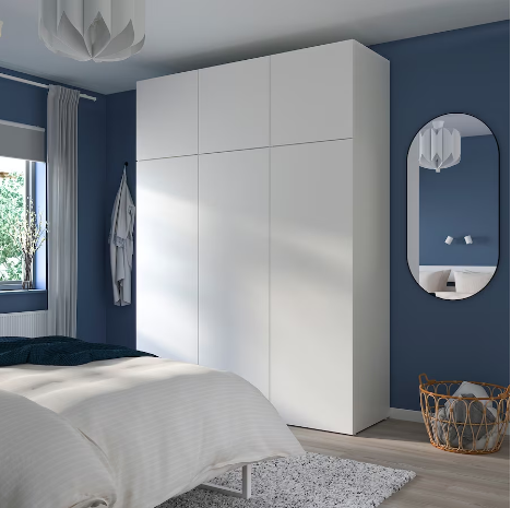 TỦ QUẦN ÁO 6 CÁNH PLATSA IKEA - TRẮNG 180x57x241cm