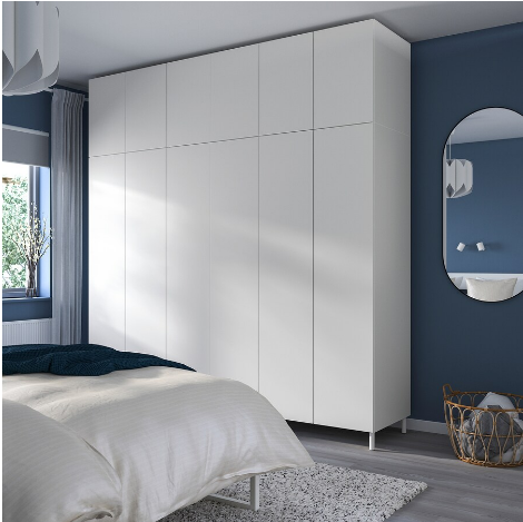 TỦ QUẦN ÁO 12 CỬA PLATSA IKEA - TRẮNG 240x57x251cm