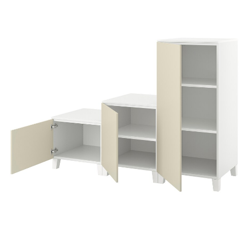 TỦ QUẦN ÁO 3 CÁNH PLATSA IKEA - TRẮNG/BE 180x57x133 cm