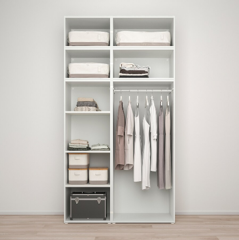 TỦ QUẦN ÁO 9 CÁNH PLATSA IKEA - TRẮNG 140x57x261cm