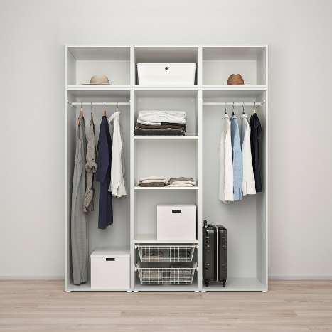 TỦ QUẦN ÁO 6 CÁNH PLATSA IKEA - TRẮNG/THÔNG 180x57x221cm