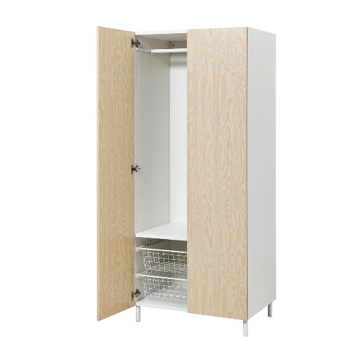 TỦ QUẦN ÁO 2 CÁNH PLATSA IKEA - TRẮNG/THÔNG 80x57x191 cm