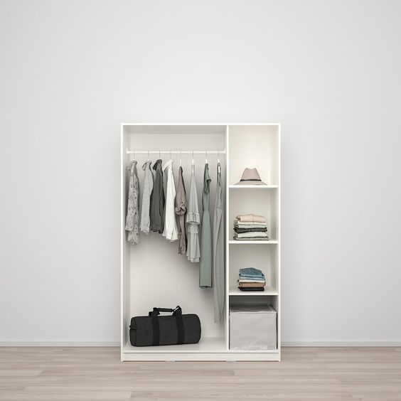 TỦ QUẦN ÁO 3 CÁNH KLEPPSTAD IKEA - TRẮNG 117x176 cm