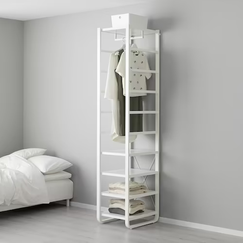 TỦ QUẦN ÁO MỞ KẾT HỢP ELVARLI IKEA - TRẮNG 44x55x216 cm