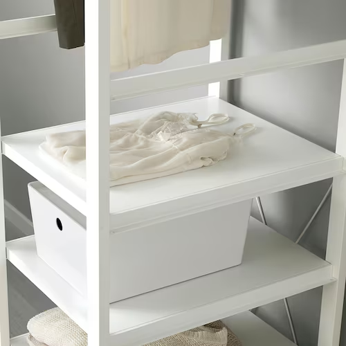 TỦ QUẦN ÁO MỞ KẾT HỢP ELVARLI IKEA - TRẮNG 44x55x216 cm