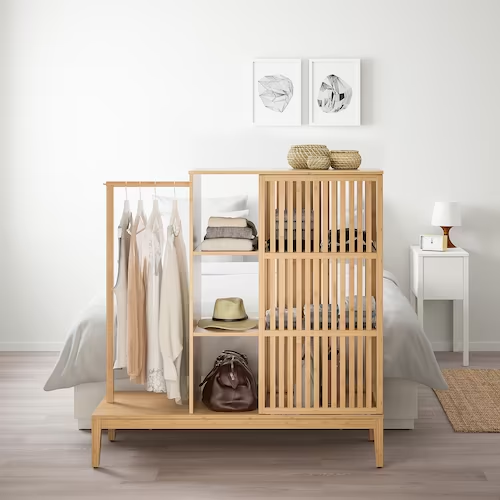 TỦ QUẦN ÁO MỞ CÁNH LÙA NORDKISA IKEA - TRẮNG 120x123 cm