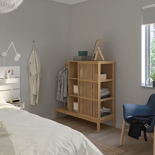 TỦ QUẦN ÁO MỞ CÁNH LÙA NORDKISA IKEA - TRẮNG 120x123 cm