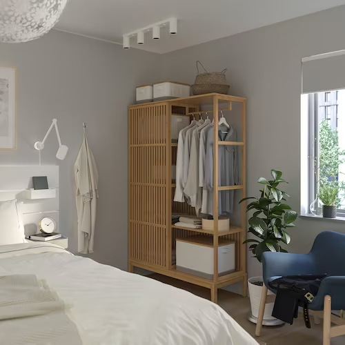 TỦ QUẦN ÁO MỞ CÁNH LÙA NORDKISA IKEA - TRẮNG 120x186 cm