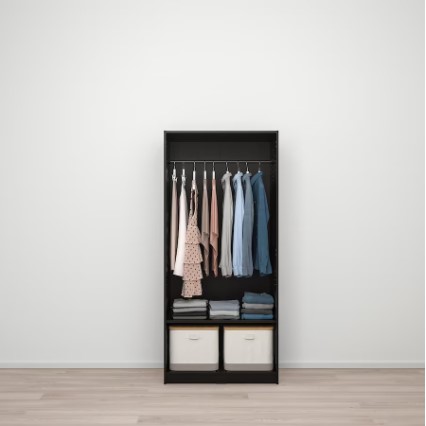 TỦ QUẦN ÁO 2 CÁNH RAKKESTAD IKEA - NÂU ĐEN 79x176 cm