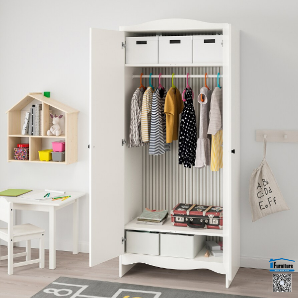 TỦ QUẦN ÁO SMÅGÖRA IKEA - Màu trắng (80x50x187 cm)