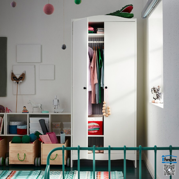TỦ QUẦN ÁO SMÅGÖRA IKEA - Màu trắng (80x50x187 cm)