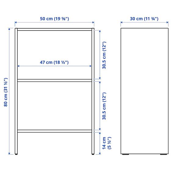 TỦ SÁCH BAGGEBO IKEA - TRẮNG 50x30x80 cm