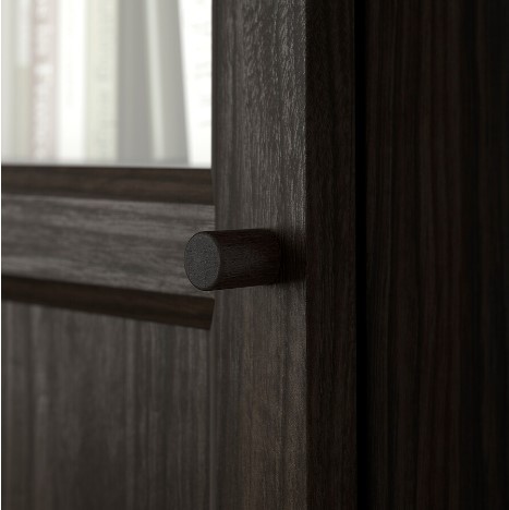 TỦ SÁCH CÓ CỬA KÍNH BILLY / OXBERG IKEA - NÂU SẪM 40x30x202 cm