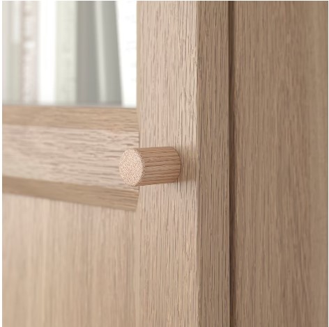TỦ SÁCH CÓ CỬA KÍNH BILLY / OXBERG IKEA - MÀU SỒI TRẮNG 40x30x202 cm