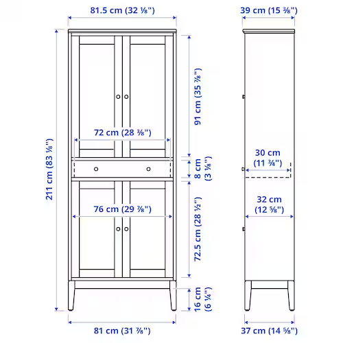 TỦ SÁCH CAO IDANÄS IKEA - TRẮNG 81x39x211 cm