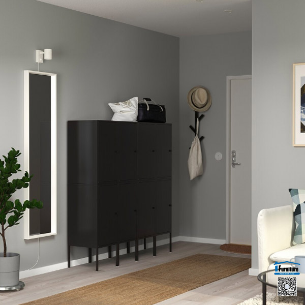 TỦ SẮT LIXHULT IKEA - Màu đen (140x35x142 cm)