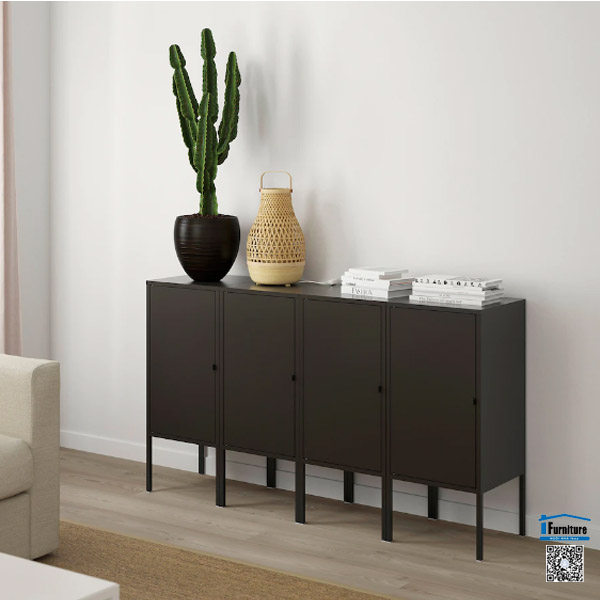 TỦ SẮT LIXHULT IKEA - Màu đen (140x35x82 cm)