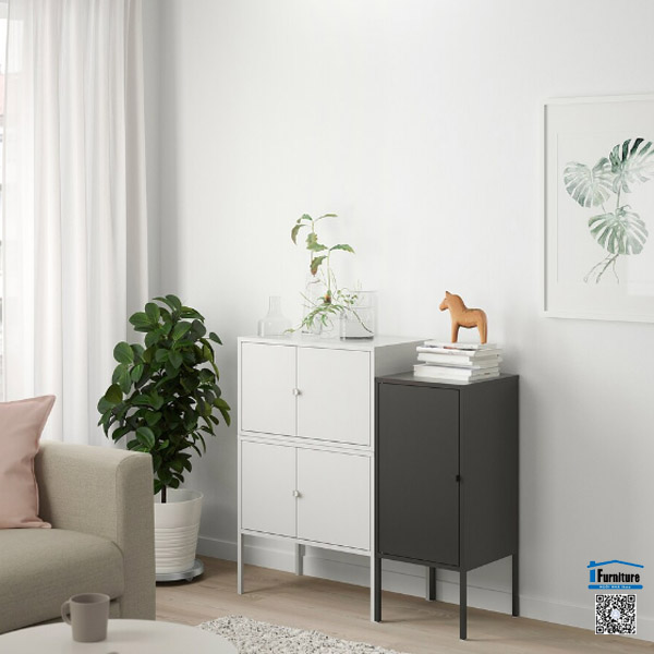 TỦ SẮT LIXHULT IKEA - Màu đen/xám (95x35x92 cm)