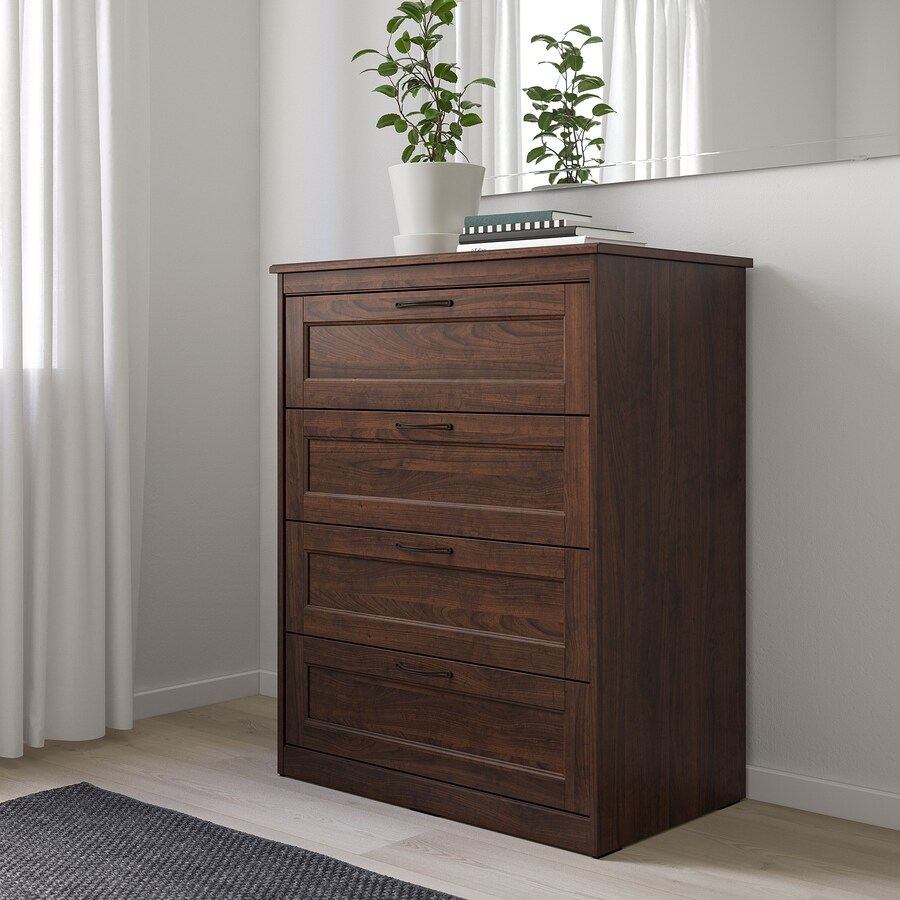 TỦ 4 NGĂN KÉO SONGESAND IKEA - NÂU 82x104 cm