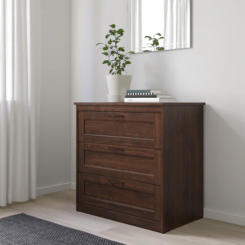 TỦ 3 NGĂN KÉO SONGESAND IKEA - NÂU 82x81 cm