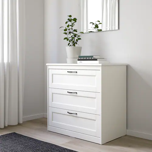 TỦ 3 NGĂN KÉO SONGESAND IKEA - TRẮNG 82x81 cm