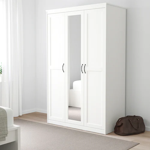 TỦ QUẦN ÁO 3 CÁNH CÓ GƯƠNG SONGESAND IKEA - TRẮNG 120x60x191 cm