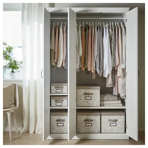 TỦ QUẦN ÁO 3 CÁNH CÓ GƯƠNG SONGESAND IKEA - TRẮNG 120x60x191 cm