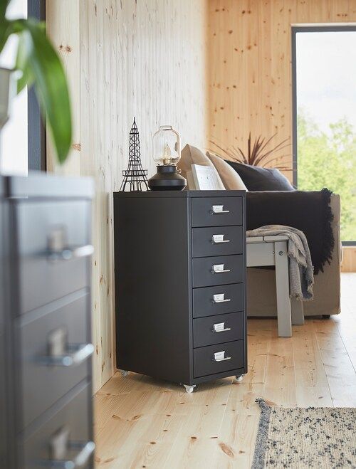 TỦ TÀI LIỆU 6 NGĂN HELMER IKEA - ĐEN 28x69 cm