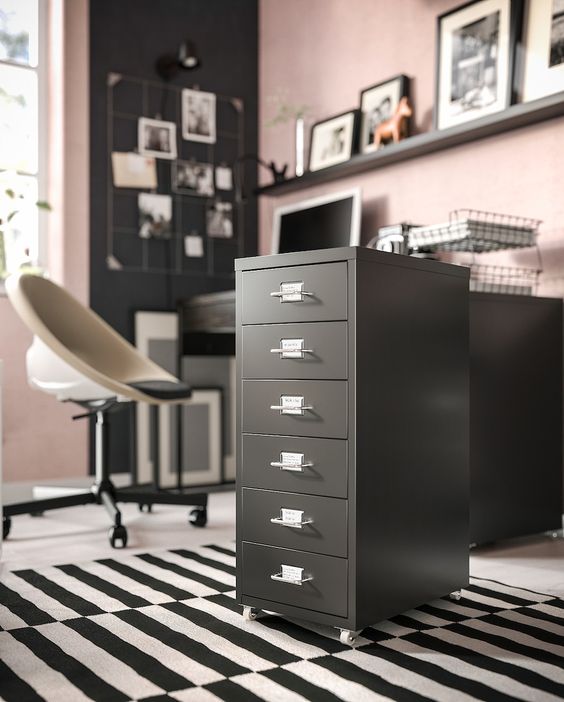 TỦ TÀI LIỆU 6 NGĂN HELMER IKEA - ĐEN 28x69 cm