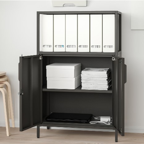 TỦ ĐỂ TÀI LIỆU CÓ CỬA TROTTEN IKEA - Màu than Antraxit 70x110 cm