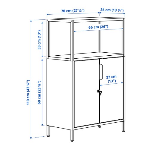 TỦ ĐỂ TÀI LIỆU CÓ CỬA TROTTEN IKEA - TRẮNG 70x110 cm