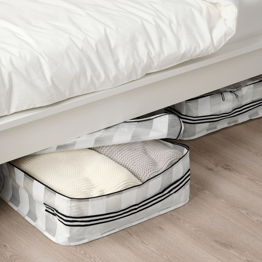 TÚI HỘP ĐỰNG ĐỒ GÖRSNYGG IKEA - KẺ TRẮNG 55x49x19 cm
