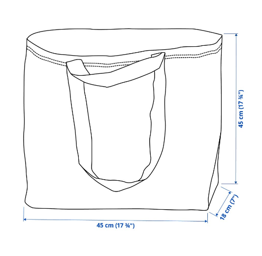 TÚI LƯU TRỮ VẬN CHUYỂN FRAKTA IKEA - CAM 45x18x45 cm/36 L