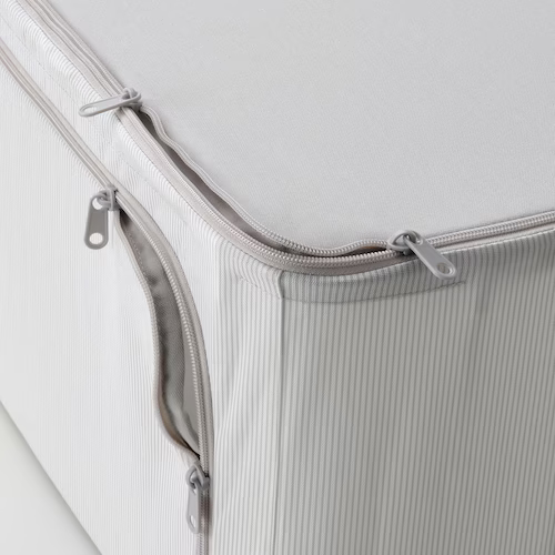 TÚI HỘP ĐỰNG ĐỒ HEMMAFIXARE IKEA - SỌC KẺ XÁM 34x51x28 cm