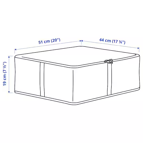 TÚI HỘP ĐỰNG ĐỒ HEMMAFIXARE IKEA - SỌC KẺ XÁM 44x51x19 cm