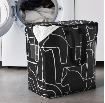 TÚI LƯU TRỮ HÄSTHAGE IKEA - ĐEN HÌNH NGỰA 40x25x47 cm/47 l