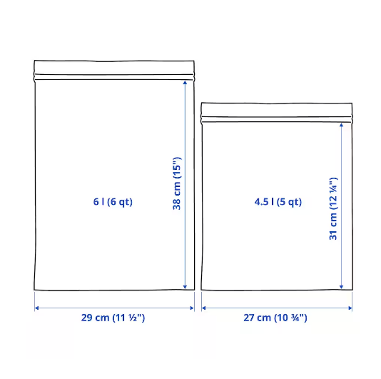 HỘP 30 TÚI ZIP LOCK ISTAD IKEA - HOA VĂN XANH/VÀNG