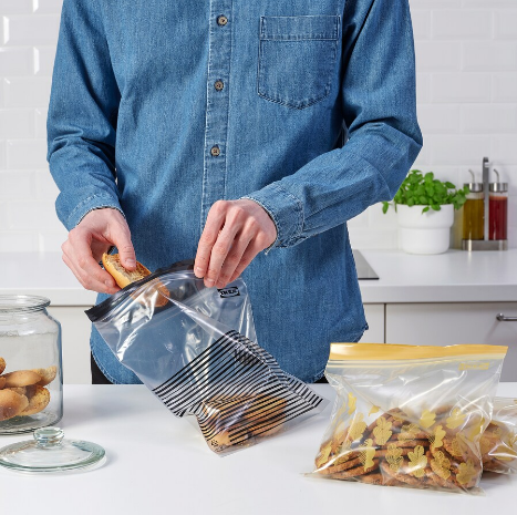 HỘP 50 TÚI ZIP LOCK ISTAD IKEA - HỌA TIẾT VÀNG/ĐEN