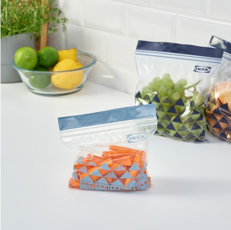 HỘP 60 TÚI ZIP LOCK ISTAD IKEA - HOA VĂN XANH