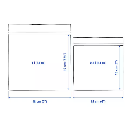 HỘP 60 TÚI ZIP LOCK ISTAD IKEA - HOA VĂN XANH