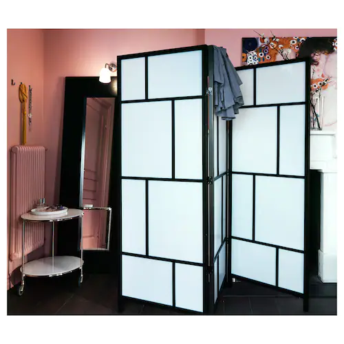 VÁCH NGĂN PHÒNG RISÖR IKEA - TRẮNG/ĐEN 216x185cm