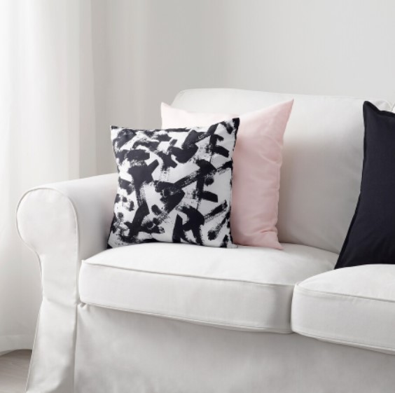 ĐỆM GỐI TURILL IKEA - TRẮNG / ĐEN 40x40 cm