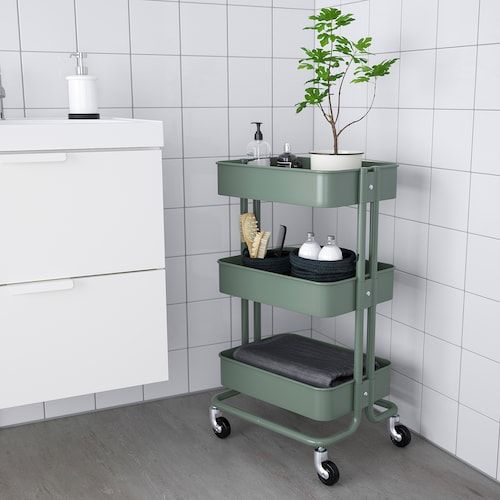 XE ĐẨY 3 TẦNG RÅSKOG IKEA - XANH XÁM 35x45x78 cm