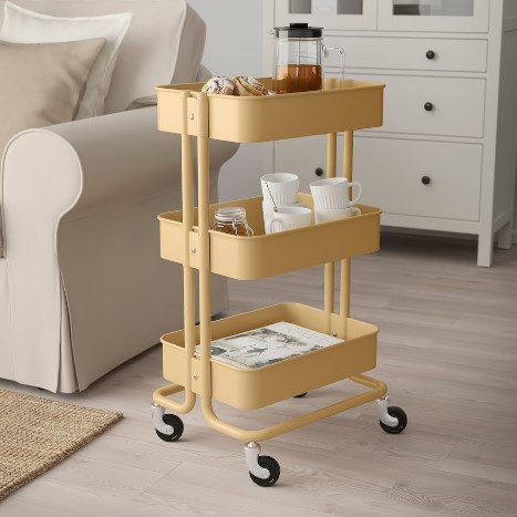 XE ĐẨY 3 TẦNG RÅSKOG IKEA - VÀNG 35x45x78 cm