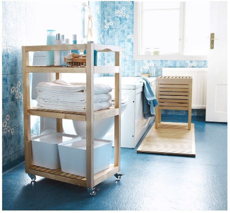 XE ĐẨY MOLGER IKEA - MÀU GỖ 33x47x76 cm