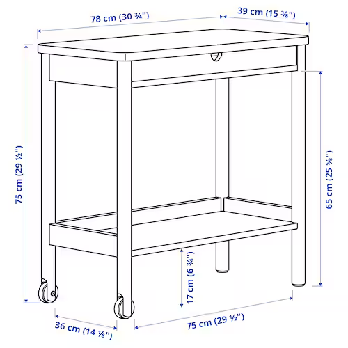 XE ĐẨY RÖNNINGE IKEA - MÀU GỖ 78x39 cm