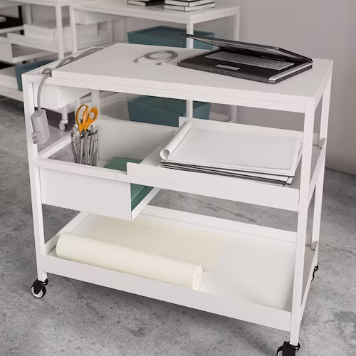 XE ĐẨY ĐỂ ĐỒ TROTTEN IKEA - TRẮNG 80x40 cm